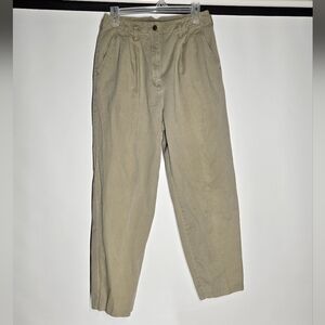 High-Waist Relaxed Chino Pants - Khaki